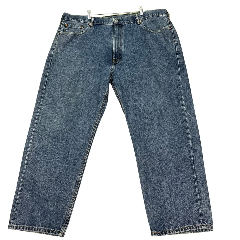 Levis 550 Jeans Mens 43x27 Medium Wash Blue Straight Leg 5‎ Pocket Denim EUC